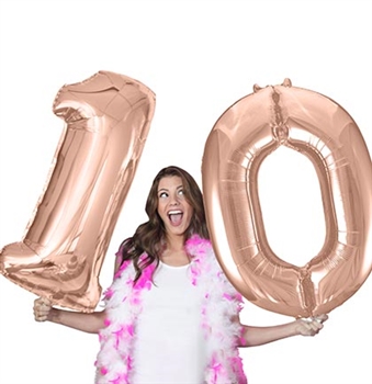 Jumbo 10 Mylar Rose Gold Balloons