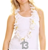 13 White Lei | RhinestoneSash.com