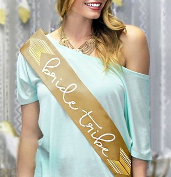 Bride Tribe with Chevron Sash | Bridal Sashes | RhinestoneSash.com