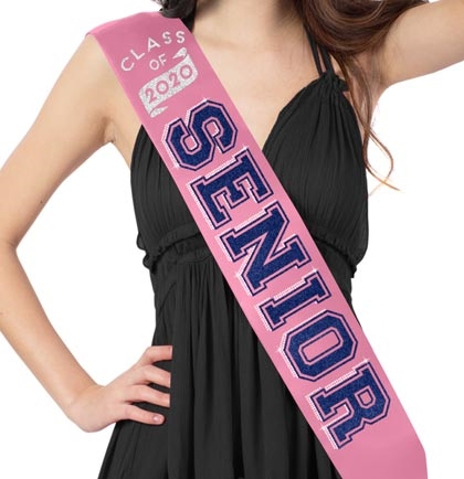 Class of 2020 Navy Glitter Senior Sash