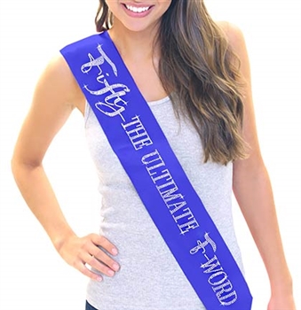 Fifty The Ultimate F - Word Rhinestone Birthday Sash | Birthday Sashes | RhinestoneSash.com