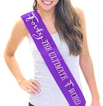 Forty the ultimate F - Word Rhinestone Birthday Sash |RhinestoneSash.com