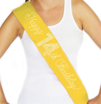 "Happy 14th Birthday!" Rhinestone Sash | Birthday Sashes | RhinestoneSash.com