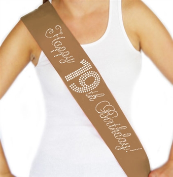 "Happy 19th Birthday!" Rhinestone Sash | Birthday Sashes | RhinestoneSash.com