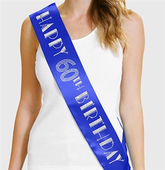 Happy 60th Birthday Foil & Rhinestone Sash | Birthday Sashes | RhinestoneSash.com