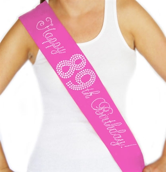 "Happy 89th Birthday!" Rhinestone Sash | Birthday Sashes | RhinestoneSash.com