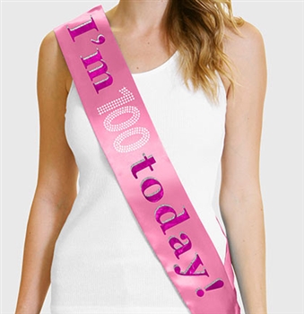 "I'm 100 Today!" Sash | Birthday Sashes | RhinestoneSash.com