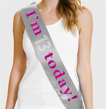 "I'm 13 Today!" Sash | Premium Birthday Sashes | RhinestoneSash.com