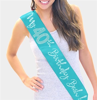 "My 40th Birthday Bash!" Rhinestone Sash | Birthday Sashes | RhinestoneSash.com