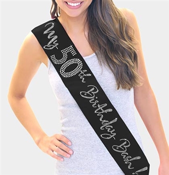 "My 50th Birthday Bash!" Rhinestone Sash | Birthday Sashes | RhinestoneSash.com