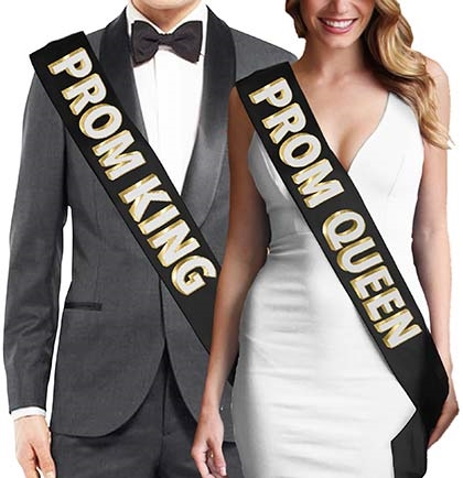 Prom White Glitter Sash