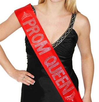 "Prom Queen" Rhinestone Sash | Prom Sash | RhinestoneSash.com