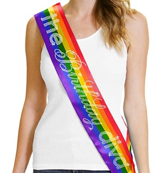 Rainbow It's My Birthday Bitches Rhinestone Sash | Birthday Sashes | RhinestoneSash.com