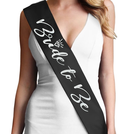 Silver Matte Bride to Be Glam Sash