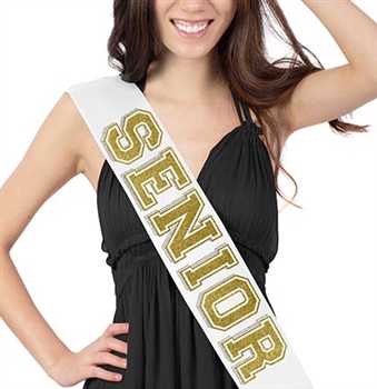 Gold Glitter Senior Sash