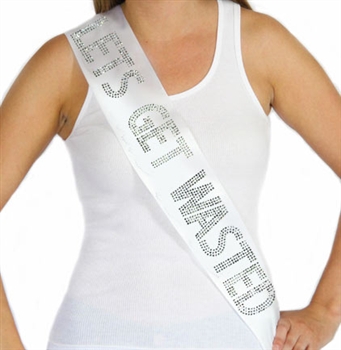 Let Get Wasted Rhinestone Sash