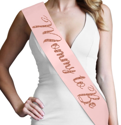 rose gold mummy to be sash