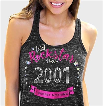 Total Rockstar Since 2001 Flowy Racerback Tank Top