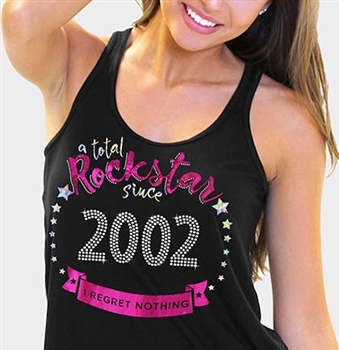 Total Rockstar Since 2002 Flowy Racerback Tank Top