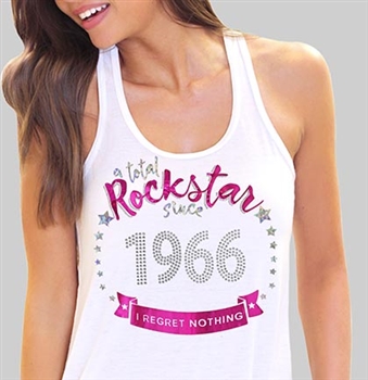 Total Rockstar Since 1966 Flowy Racerback Tank Top