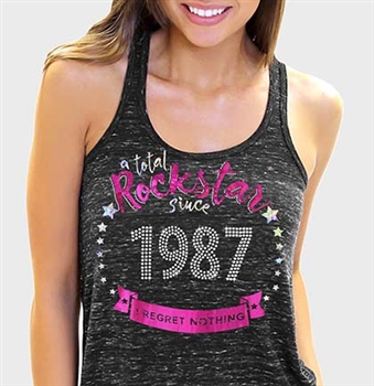 Total Rockstar Since 1987 Flowy Racerback Tank Top