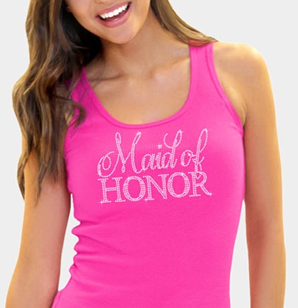 PINK Rhinestone Tank Tops for Women