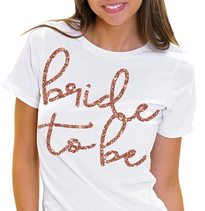 ondergoed tyfoon Terugspoelen Bride to Be Rose Gold T-Shirt| Bridal T-shirts