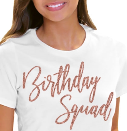 T shirt with hot sale rose gold writing