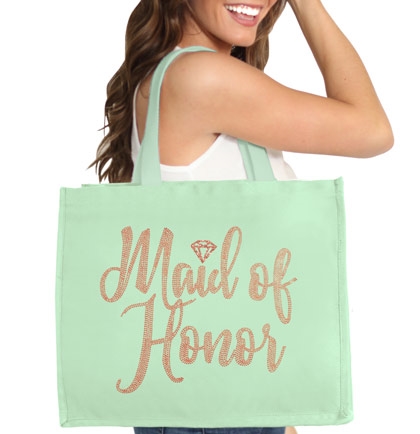 Gold & Greenery Bridal Party Tote Bags